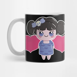 Cute Little Goth Girl with Pink Hearts Mug